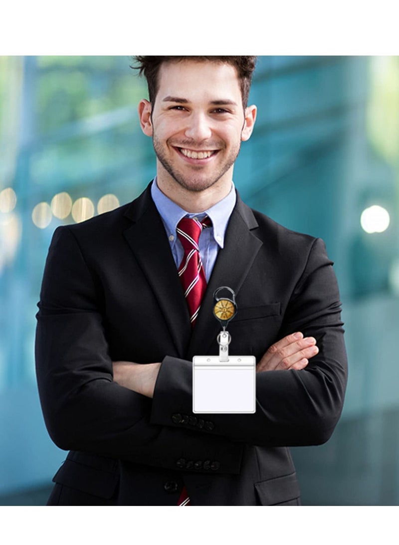 NIBEMINENT 2 Pack Heavy Duty Retractable Badge Holder Reel, with Clip Key Ring - Image 3