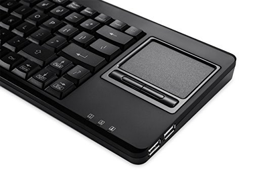 Perixx PERIBOARD-515H Wired USB Keyboard with Touchpad, 2 Hubs, US English Layout, Black - Image 2