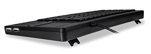 Perixx PERIBOARD-515H Wired USB Keyboard with Touchpad, 2 Hubs, US English Layout, Black - Image 3
