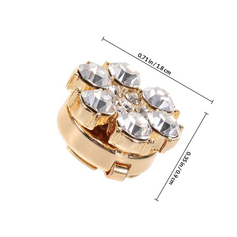 2pcs Crystal Rhinestone Links Buttons For Women Dress Shirts Sparkling Jewelry Accessories Crystal - Image 2