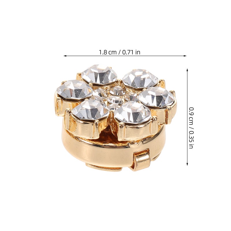 2pcs Crystal Rhinestone Links Buttons For Women Dress Shirts Sparkling Jewelry Accessories Crystal - Image 3
