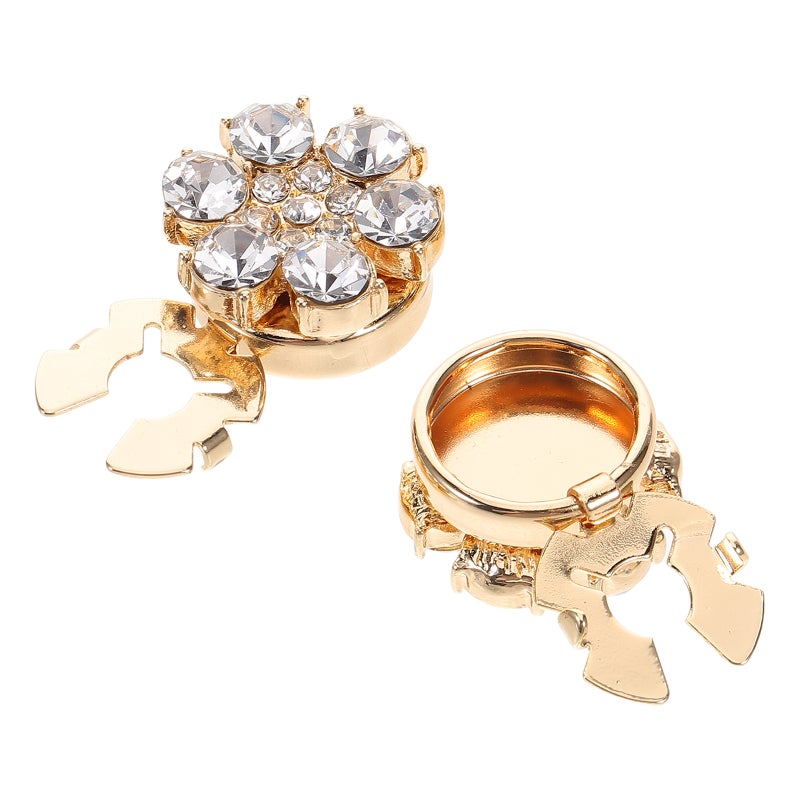 2pcs Crystal Rhinestone Links Buttons For Women Dress Shirts Sparkling Jewelry Accessories Crystal - Image 4