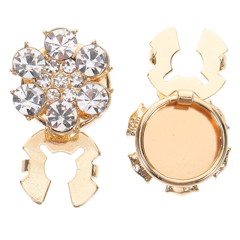 2pcs Crystal Rhinestone Links Buttons For Women Dress Shirts Sparkling Jewelry Accessories Crystal - Image 1