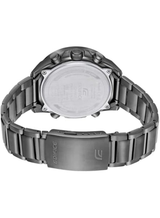 كاسيو إيديفيس ECB-900MDC-1ADR ساعة رجالية تناظرية رقمية تعمل بالطاقة الشمسية بمينا أسود وسوار من الفولاذ المقاوم للصدأ مطلي بالأيونات الرمادية - Image 3