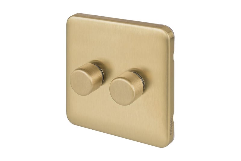 Schneider شنايدر إلكتريك ليسي - ديمر عالمي - 2 عصابة 2 طريق - 250 واط / فولت أمبير نحاسي ساتان - GGBL6022CSBS - Image 2