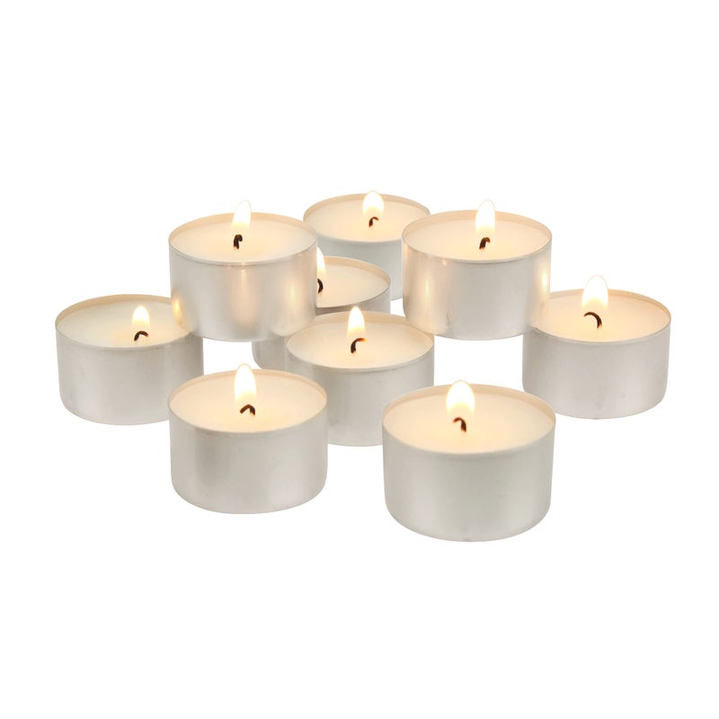 Stonebriar Unscented Long Burning White Tealight Candles, Bulk Pack, 6-7 Hour Burn Time, Smokeless Tealights for Parties, Weddings, Home, 100 Count - Image 3
