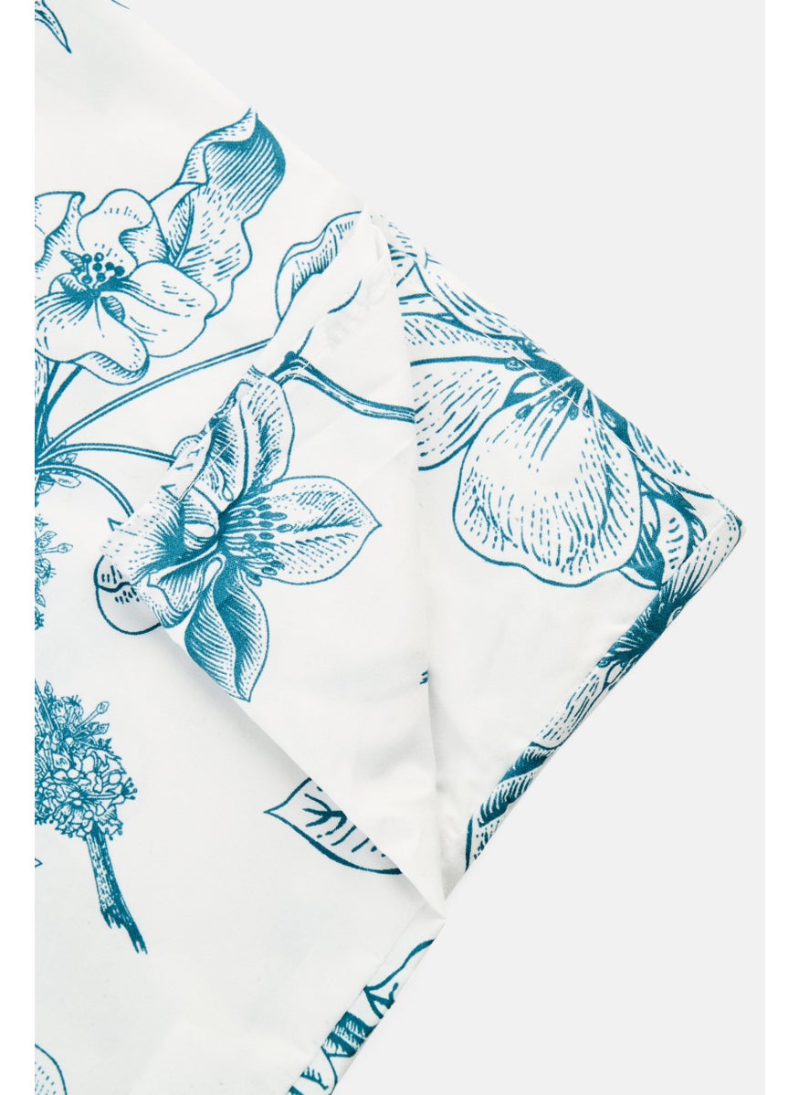 Catherine Malandrino Floral Print Cotton Touch Flat Sheet, Multicolor  - Image 3