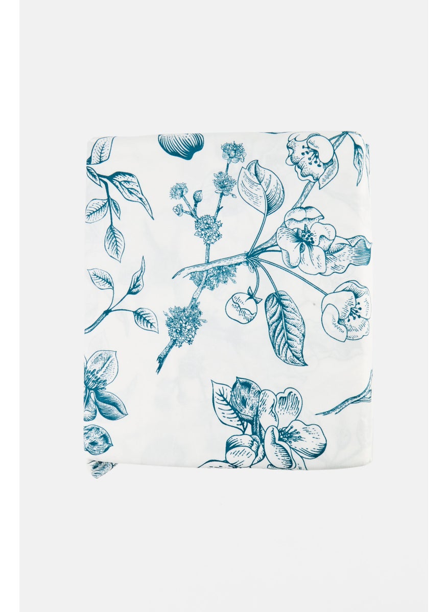 Catherine Malandrino Floral Print Cotton Touch Flat Sheet, Multicolor  - Image 2