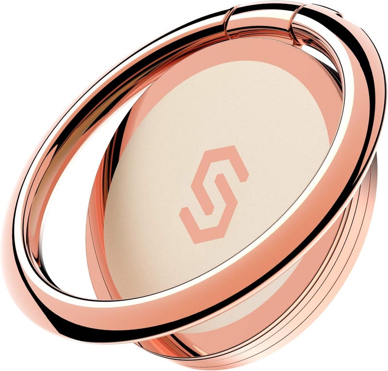 Syncwire Cell Phone Ring Holder Stand, 360 Degree Rotation Finger Ring Kickstand with Polished Metal Phone Grip for Magnetic Car Mount Compatible with iPhone, Samsung, LG, Pixel - Rose Gold - Image 2