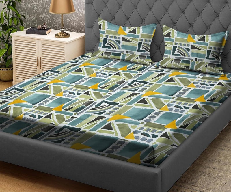 UmI. Brand Umi Super Soft Brushed Microfiber Cotton Double Bedsheet with 2 Pillow CoversBedsheet 90X100Inches Pillow Cover 17X27CM - Image 1