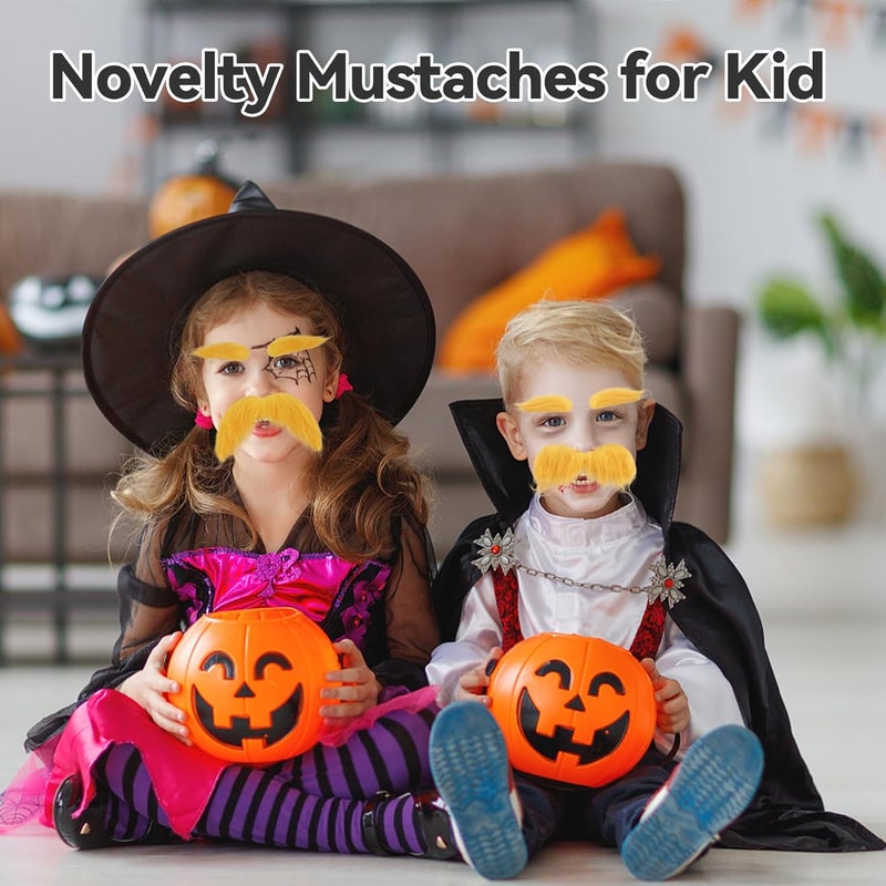 2 sets of yellow artificial beard eyebrows (including spare tape) - Image 5
