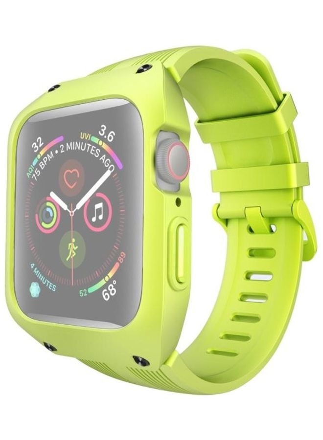 NIBEMINENT Separable Armor Shockproof Silicone Case and Strap Band For Apple Watch 5/4 40mm Green - Image 1