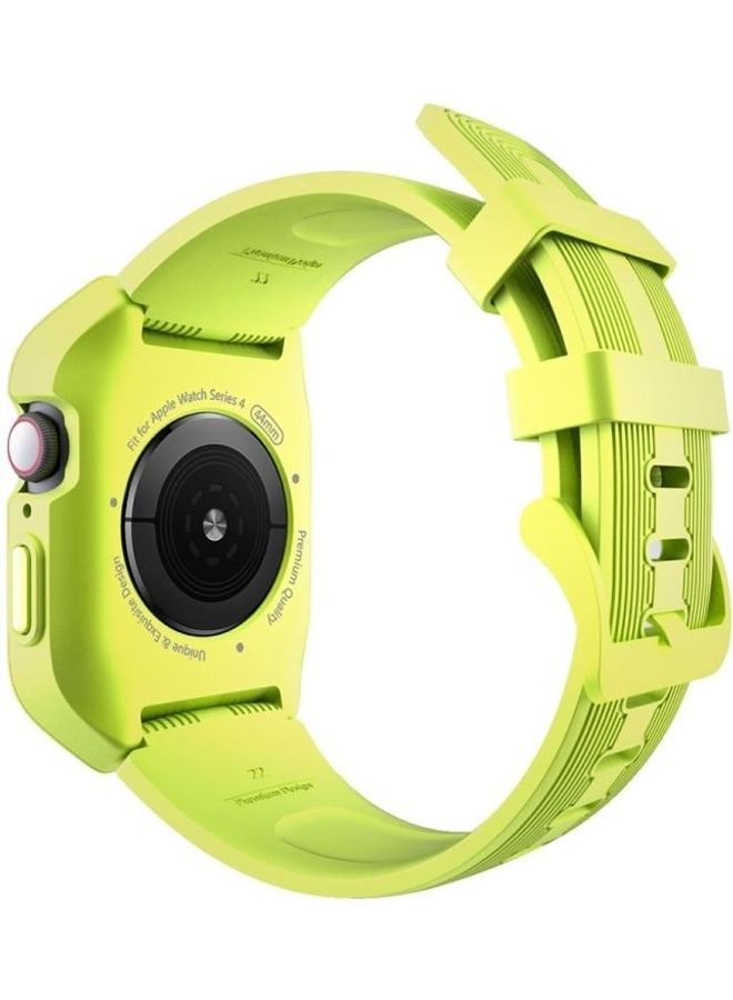 NIBEMINENT Separable Armor Shockproof Silicone Case and Strap Band For Apple Watch 5/4 40mm Green - Image 2