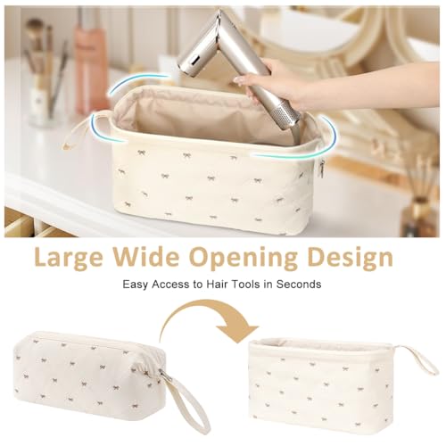 MAYCREATE® Travel Storage Bag for Dyson Air wrap Holder with Bow Pattern, Waterproof Hair Styling Accessories Storage for Dyson Airwrap Hair Dryer, for Shark FlexStyle, Curling Iron Hair Tools - Image 4