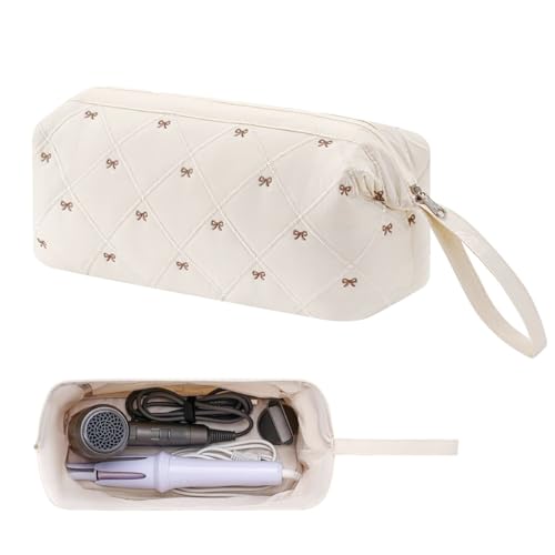 MAYCREATE® Travel Storage Bag for Dyson Air wrap Holder with Bow Pattern, Waterproof Hair Styling Accessories Storage for Dyson Airwrap Hair Dryer, for Shark FlexStyle, Curling Iron Hair Tools - Image 1
