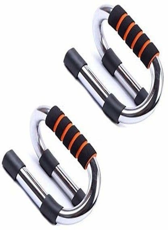 Owlix Steel Pushup Stand S-Shape strudy Non-Slip Chest Exerciser for Home Gym Push-up Bar Fitdex - Image 1