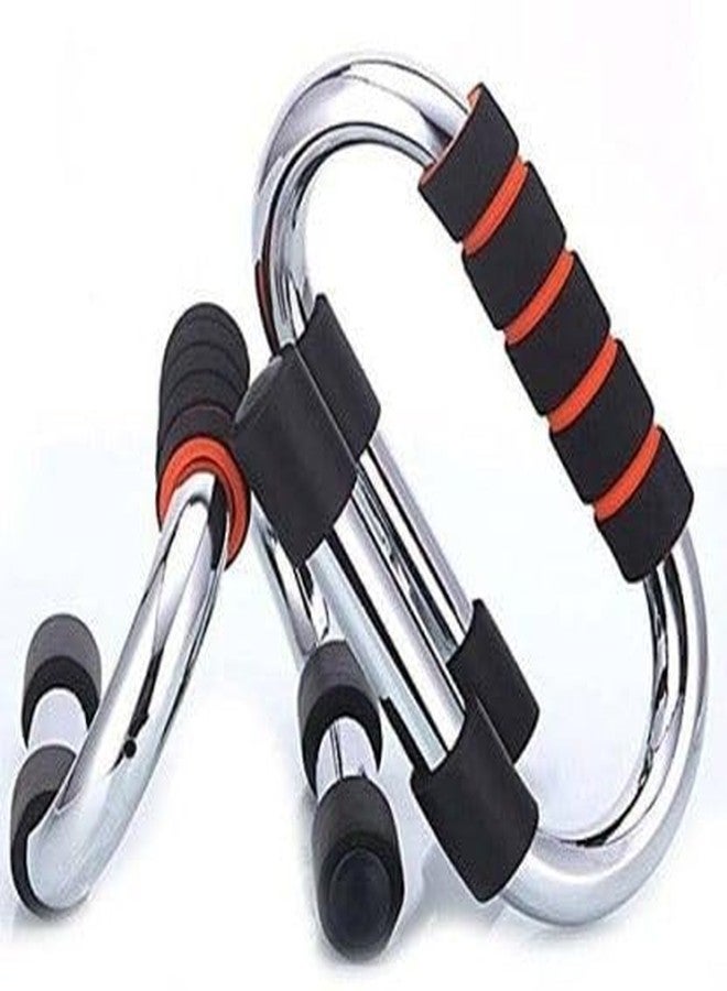 Owlix Steel Pushup Stand S-Shape strudy Non-Slip Chest Exerciser for Home Gym Push-up Bar Fitdex - Image 2
