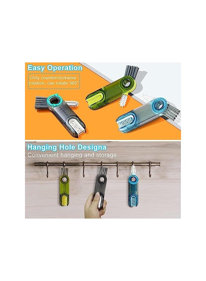 promass 3 Pack 3 in 1 Multifunctional Cleaning Brush Set,Bottle Cup Lid Brushes,Straw Cleaner Water Bottle Cleaner Brush,Cup Cover Cup Crevice Cleaning Brushes Tiny Cleaning Tool for Home and Kitchen - Image 5