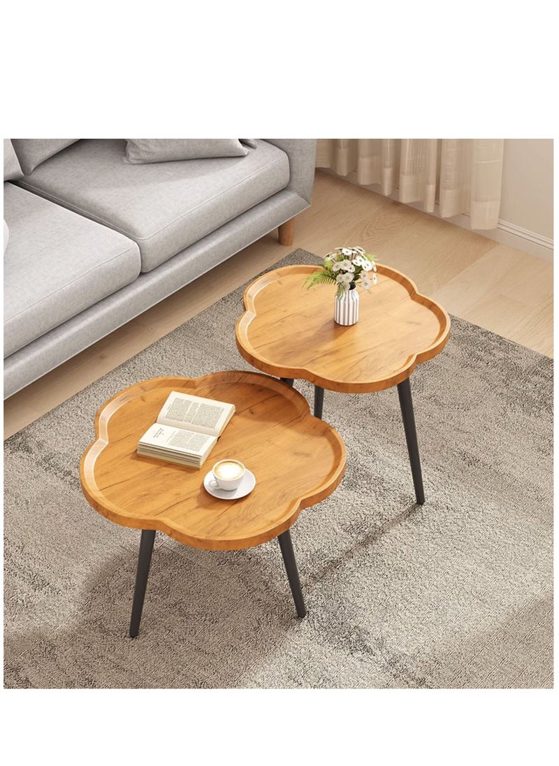 Arabest - Flower-Shaped Sofa Side Table End Table, Couch Side Table Cute Tray Table Snack Table Small Accent Table for Coffee Cups Vases - Image 1