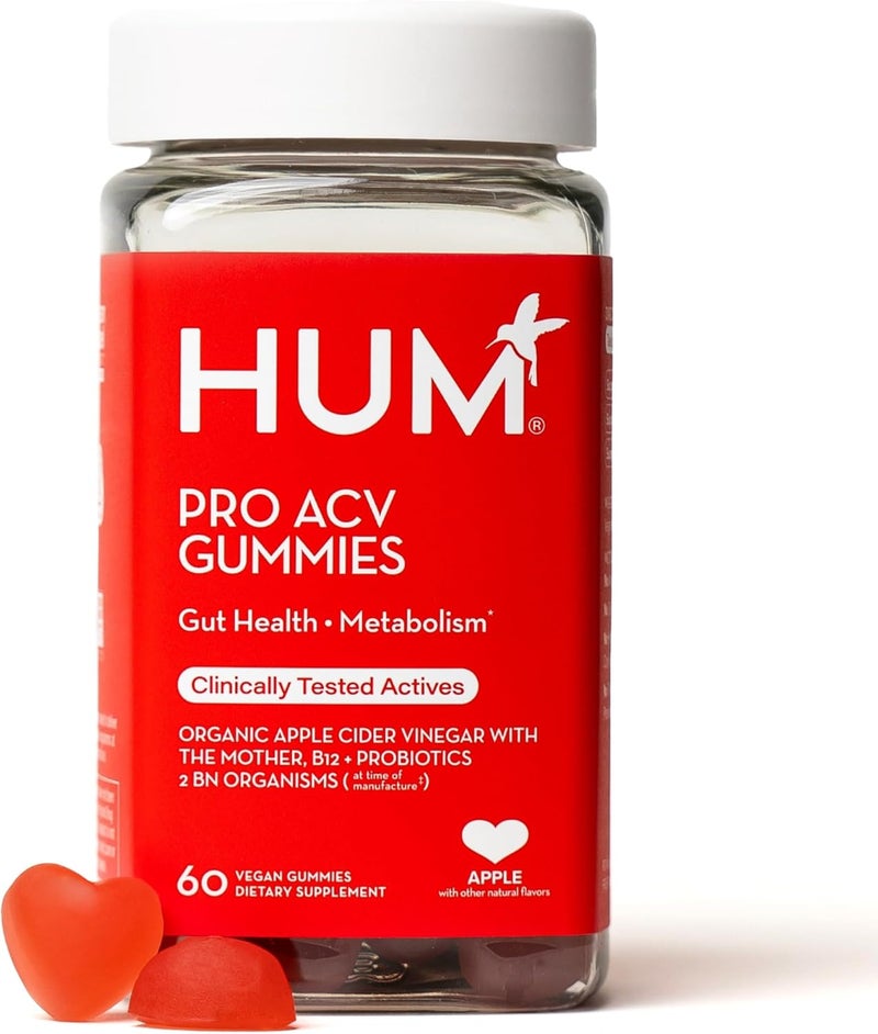 HUM Pro ACV Gummies 100 Organic Apple Cider Vinegar with The Mother Probiotics for Digestive Health  B12 for Metabolism Support 60 Count - Image 1