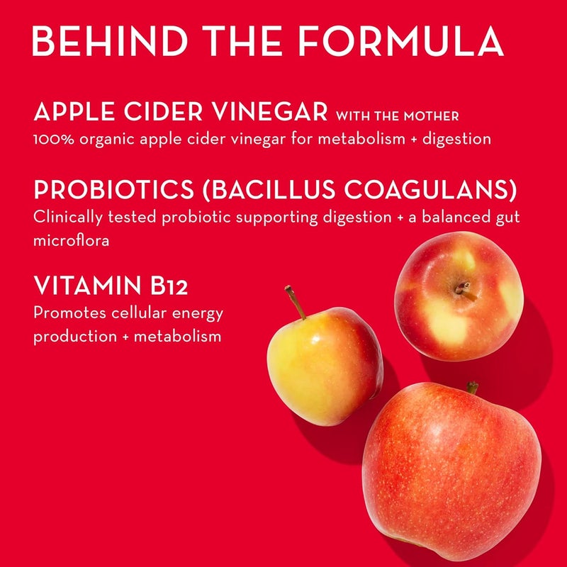 HUM Pro ACV Gummies 100 Organic Apple Cider Vinegar with The Mother Probiotics for Digestive Health  B12 for Metabolism Support 60 Count - Image 4