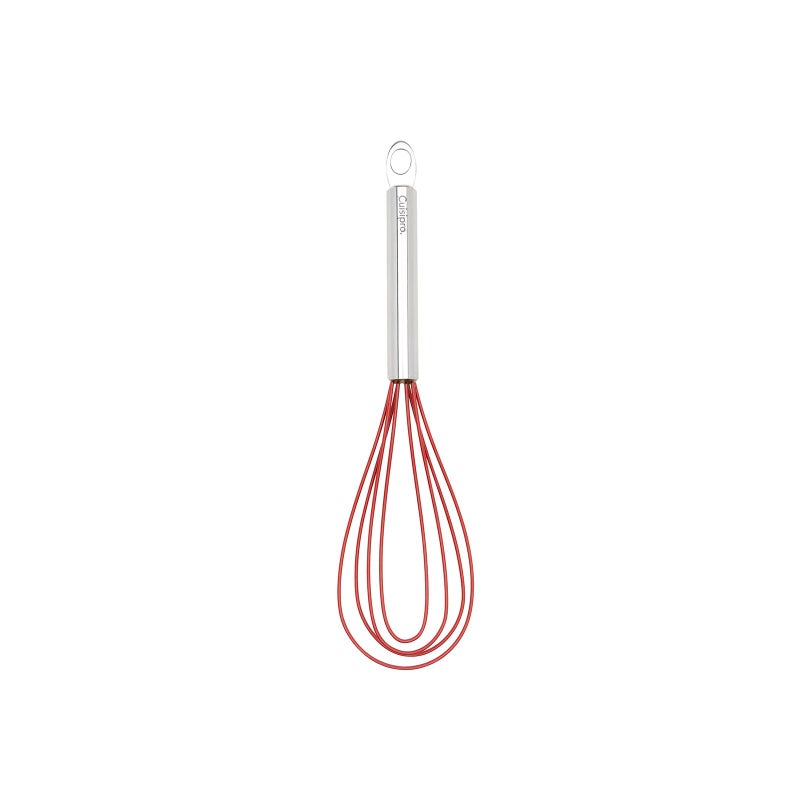 Cuisipro 10Inch Silicone Flat Whisk Red