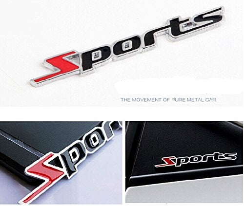 AUTOMAZE Sports Black Racing Sports Sticker 3D Car Chrome Badge Logo Sticker - Image 4