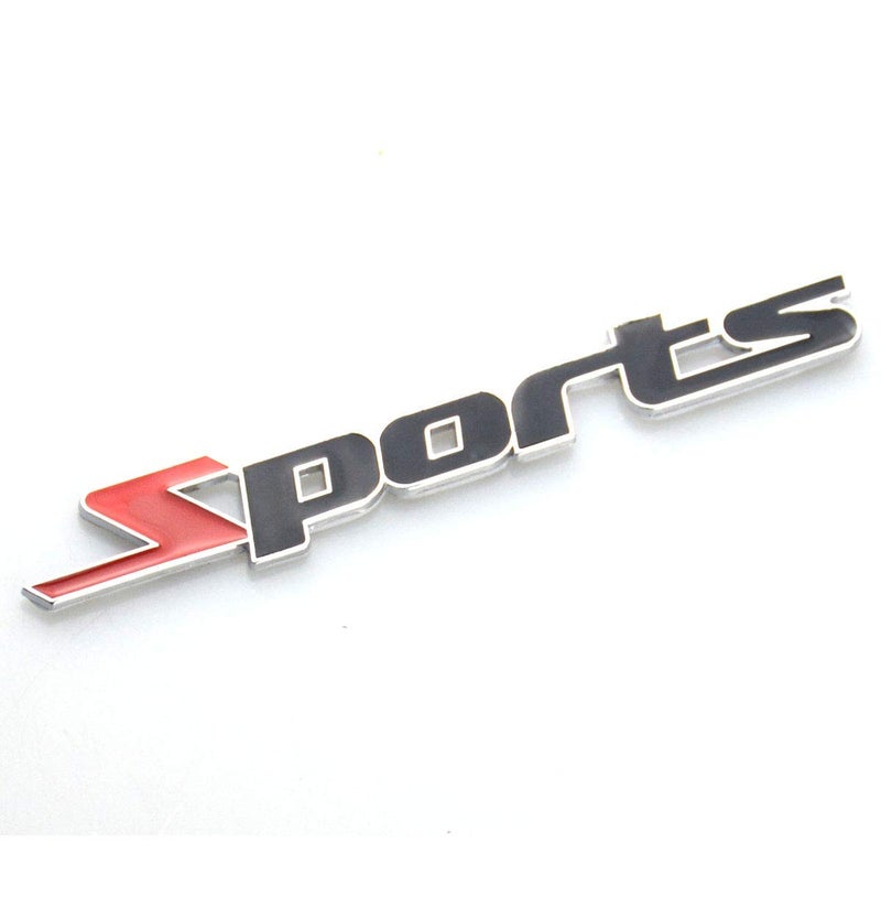 AUTOMAZE Sports Black Racing Sports Sticker 3D Car Chrome Badge Logo Sticker - Image 1