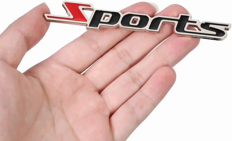 AUTOMAZE Sports Black Racing Sports Sticker 3D Car Chrome Badge Logo Sticker - Image 2