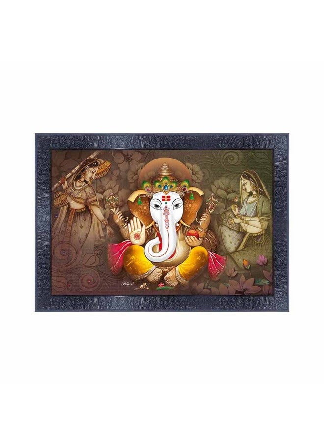 PNF - Poster N Frames Ganesh Ji Wooden Photo Frame With Acrylic Sheet | For Living, Pooja Room | Home Decoration Item | Best Gifting Option (10 * 14Inch,Multicolour,Synthetic) 4127 - Image 1