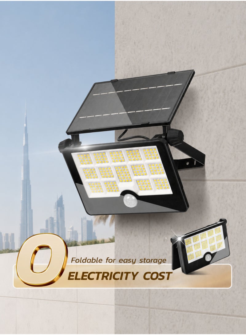 في ماكس كشاف LED يعمل بالطاقة الشمسية - إضاءة بيضاء باردة 6500 كلفن، قابل للطي والحمل، مصباح جداري خارجي، مقاوم للماء بمعيار IP65، شحن USB، مفتاح تشغيل/إيقاف - مصباح تخييم يعمل بالطاقة الشمسية للفناء، والسفر، والفلل، والاستخدام في حالات الطوارئ - Image 3
