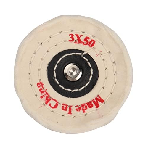 SI FANG Soft Cotton Buffing Polishing Wheel for Mini Electric Belt Sander Bench Grinder, 3 inch (50 Ply) Extra Thick Colth Buffing Wheel for Metal Alloys Stone Ceramics Glass Wood Waxing (1PC) - Image 1
