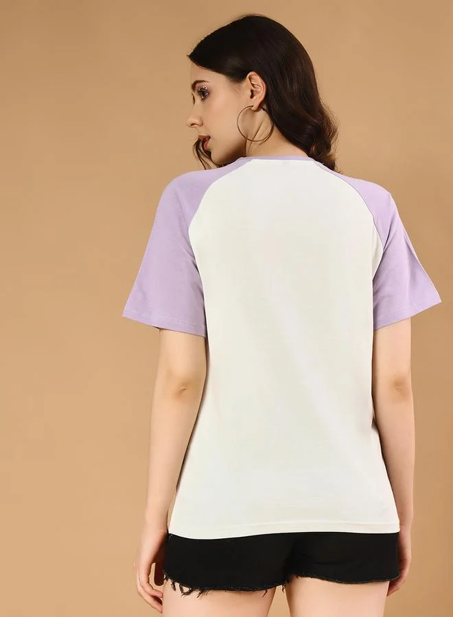 Take Two Graphic Printed Raglan Sleeve Cotton T-Shirt