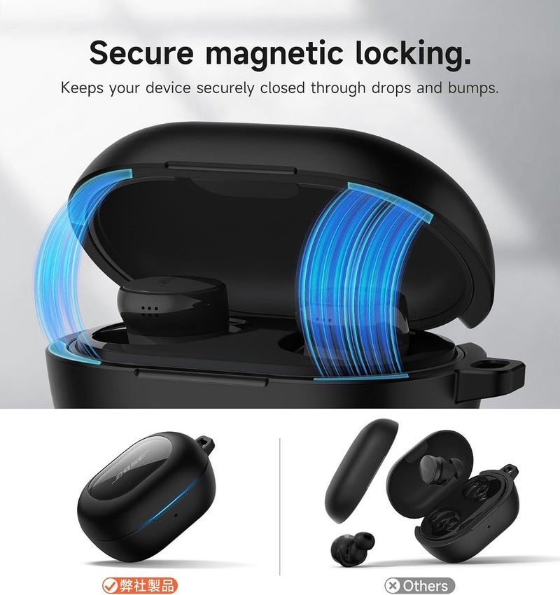 NOUKAJU SURITCH Magnetic Cases for Bose New QuietComfort Earbuds (2024) Case Cover, Rugged Shockproof Protective Cover for Bose QuietComfort Earbuds with Magnetic Lok & Carabiner & Cleaning Kit, Black - Image 4