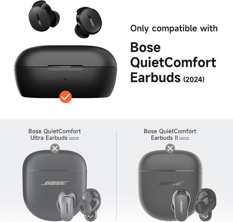 NOUKAJU SURITCH Magnetic Cases for Bose New QuietComfort Earbuds (2024) Case Cover, Rugged Shockproof Protective Cover for Bose QuietComfort Earbuds with Magnetic Lok & Carabiner & Cleaning Kit, Black - Image 3