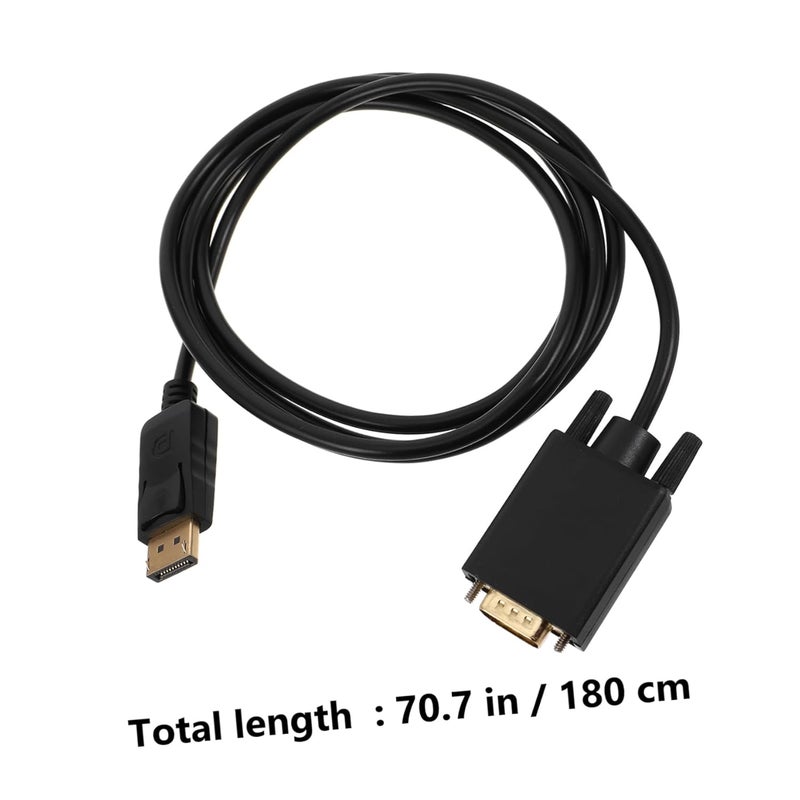 Uonlytech 1.8m Displayport to Vga Cable to Vga Adapter Monitor Display Cord to Link Compatible Laptops - Image 2