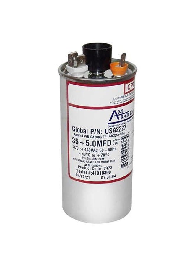 AMRAD Goodman CAP050350440RSP Replacement - 35 + 5 uf/Mfd 370/440 VAC Round Dual Universal Capacitor, Made in The U.S.A. - Image 2