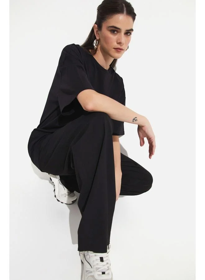 JUNE June Oversize 100% Cotton Tshirt Black
