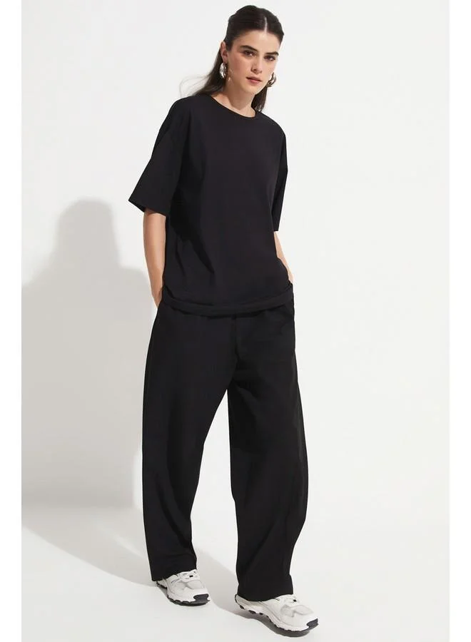 JUNE June Oversize 100% Cotton Tshirt Black