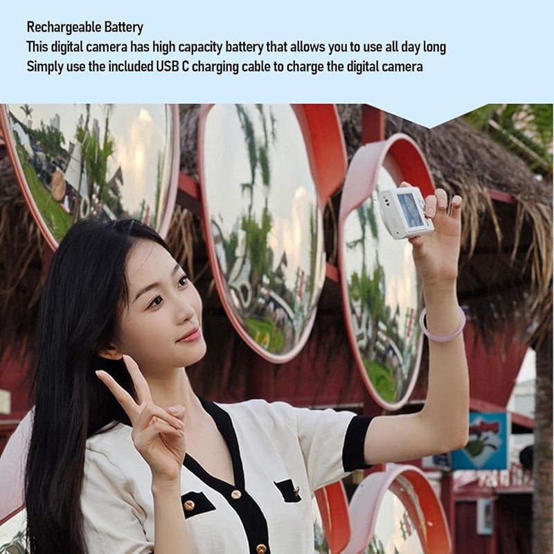 4K 50MP Anti Shake Compact Digital Camera 16X Zoom 2.4 Inch Screen No Memory Card - Image 3