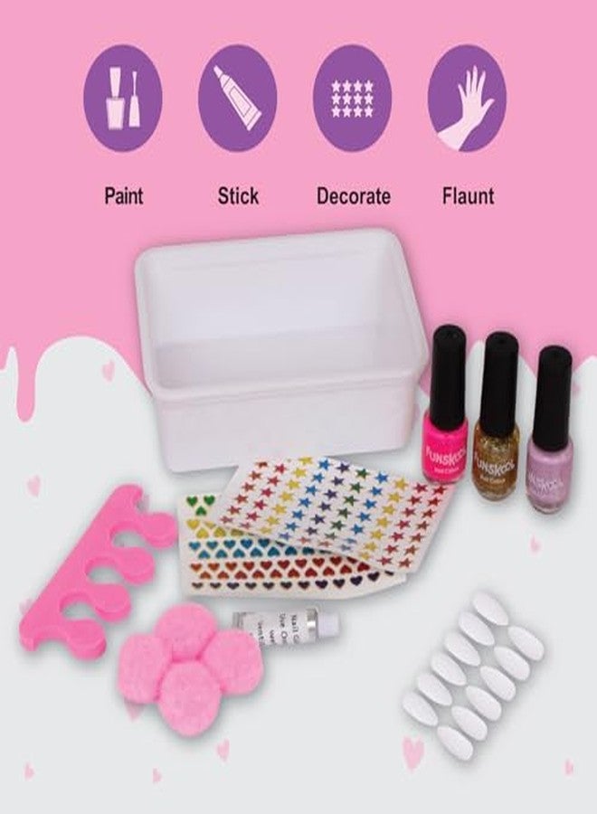 Funskool Handycrafts Funskool Nail Art, Parlour Set, DIY Kit, Art and Craft Set for Kids, Learning, Fun & Engaging Activity for Childrens, Multicolour, Gift Set for Kids, Age 6+ Years - Image 4