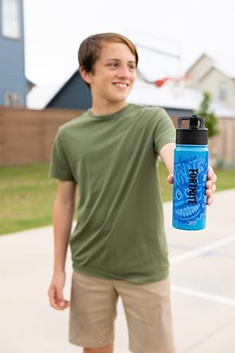 Simple Modern Fortnite Water Bottle with Straw Lid 18oz Insulated Stainless Steel Tumbler Spill Proof Cup for Girls Boys Summit Fortnite 1 - Image 3