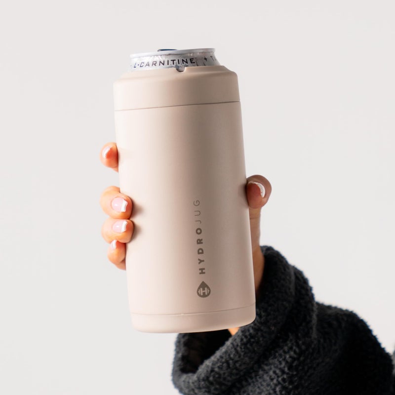 Hydrojug Standard Can Cooler - 2-In-1 Insulated Can Cooler Cup - Stainless Steel Can Holder With Non-Slip Rubber Base - Screw-Top Lid - Dishwasher Safe - 16Oz  Dune - Image 5