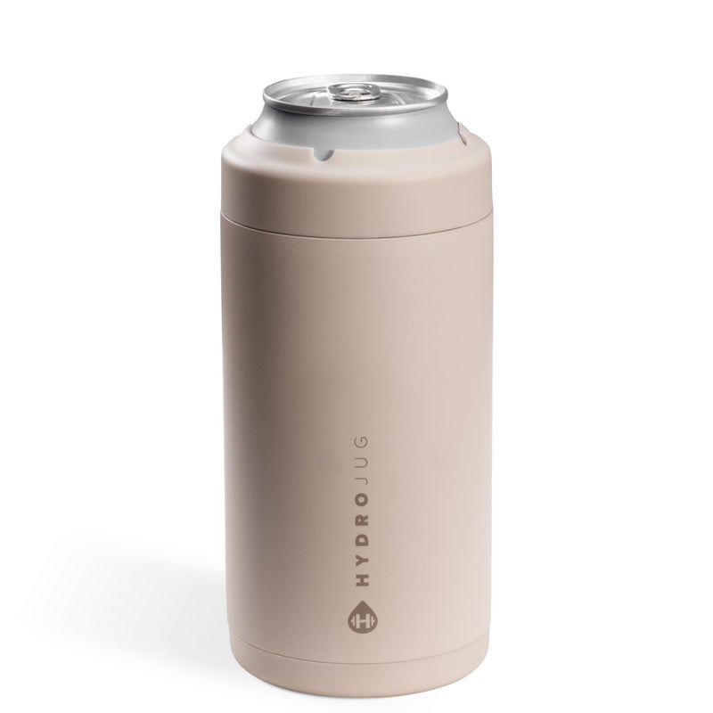 Hydrojug Standard Can Cooler - 2-In-1 Insulated Can Cooler Cup - Stainless Steel Can Holder With Non-Slip Rubber Base - Screw-Top Lid - Dishwasher Safe - 16Oz  Dune - Image 1