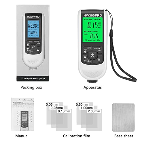 EMVANV Paint Thickness Gauge, Digital Meter Probe Paint Thickness Gauge Zero Calibration Digital Display Car Coating LCD(White) - Image 2