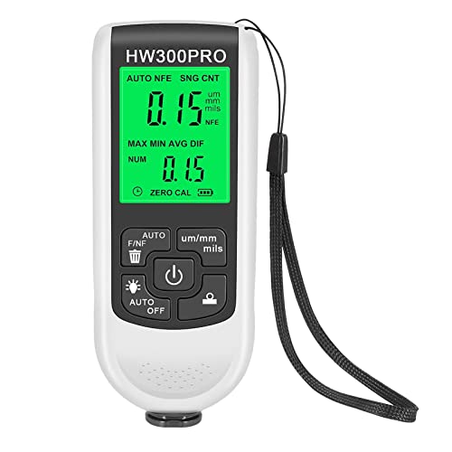 EMVANV Paint Thickness Gauge, Digital Meter Probe Paint Thickness Gauge Zero Calibration Digital Display Car Coating LCD(White) - Image 1