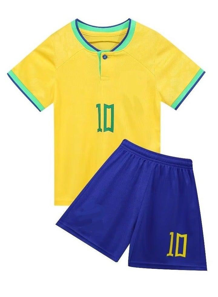Soccer Jersey Sportswear for Kids, Youth Football T-Shirt Suit,Short Sleeve Shorts Set  - Image 1