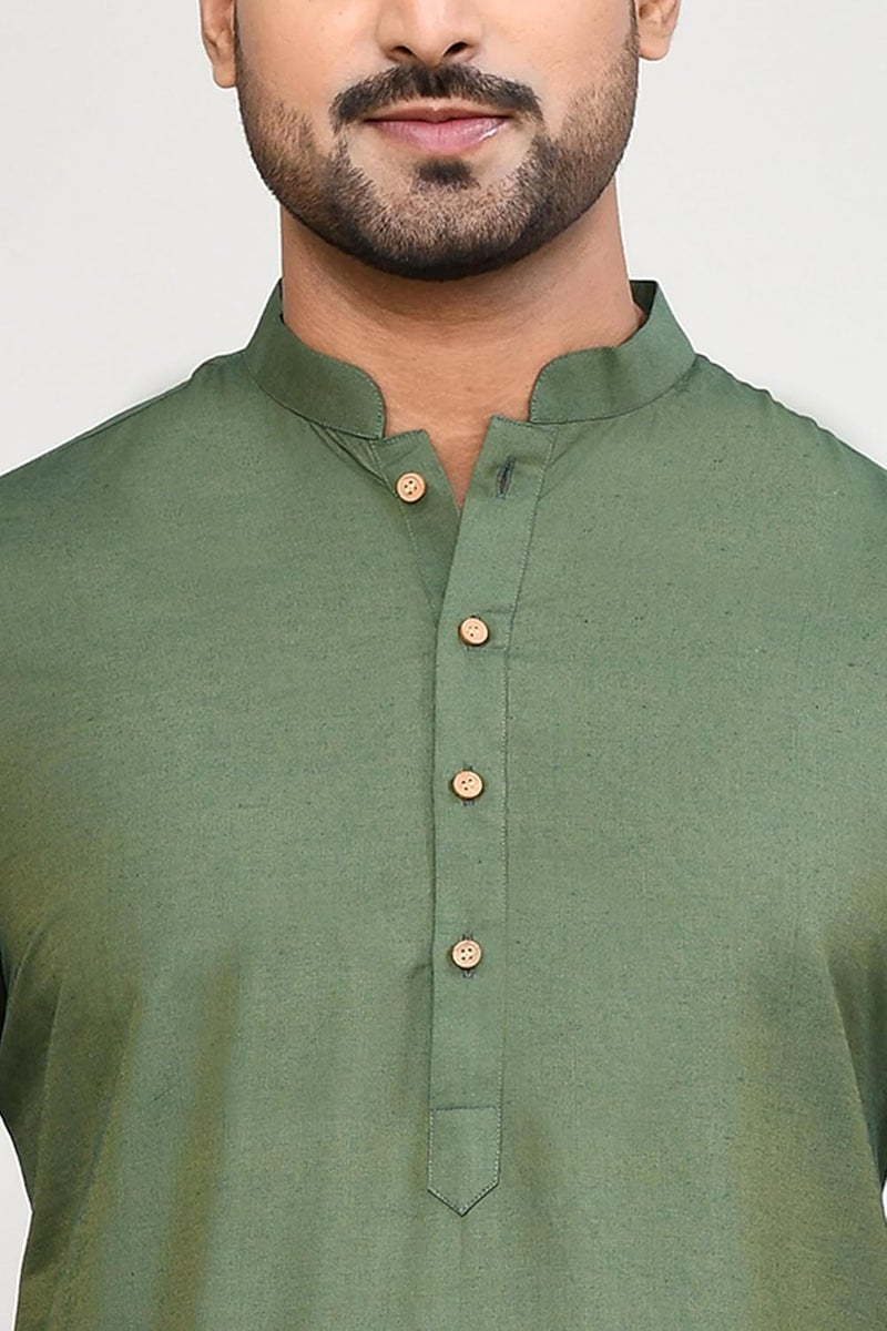 Polyfab Hathkargha Cotton Kurta for Men | Full Sleeve Regular Fit Kurta with Mandarin Collar | Traditional, Festive & Wedding Ethnic Wear - Image 5