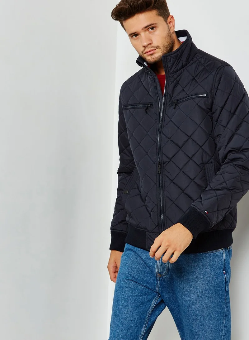 TOMMY HILFIGER Striped Collar Bomber Jacket