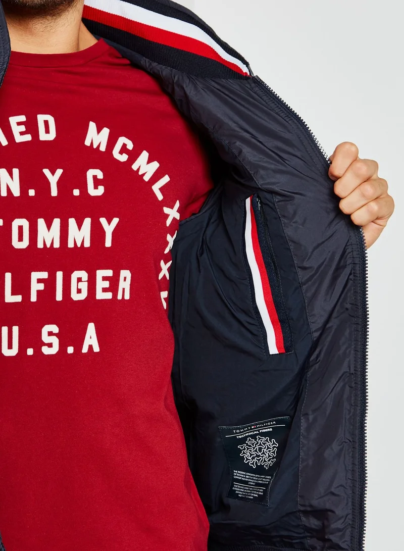 TOMMY HILFIGER Striped Collar Bomber Jacket